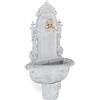Relaxdays XL Fontana da parete in stile antico, con rubinetto, dal gusto nostalgico, lavabo da giardino, fusione di alluminio, D x L x A 75 x 44 x 22 cm, bianco