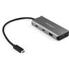 StarTech.com Hub USB-C a 4 porte con 2x USB A e 2x USB C - SuperSpeed 10Gbps USB Type-C 3.1/3.2 Gen 2 Hub - Bus USB alimentato - Adattatore portatile da USB tipo C a USB - Alluminio - Cavo da 25cm