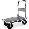 Wiltec Carrello a piattaforma Wiltec fino a 300 kg 895x610x985 mm, carrello di trasporto pieghevole con maniglia ad arco e rivestimento antiscivolo e protezione dei bordi, ausilio al trasporto