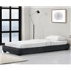 corium Letto in ecopelle Letto imbottito in ecopelle Struttura letto con rete a doghe 90x200 cm Letto con rete a doghe Letto singolo Letto per giovani in ecopelle nera Corium