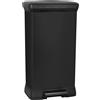 Curver Cestino DECO METALLIC'S 50L con pedale, rettangolare, nero / nero metallizzato