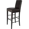 STOCK LINE t m c s Tommychairs - Sgabello da bar moderno LUISA, struttura robusta in legno di faggio laccato colore wengé, imbottito e rivestito in Pelle finta colore marrone