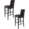 STOCK LINE t m c s Tommychairs - Set di 2 sgabelli da bar moderni LUISA, struttura robusta in legno di faggio laccato colore wengé, imbottita e rivestita in Pelle finta colore marrone