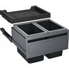 FRANKE Sorter FX 60 con separazione a 2 vie per armadio da 60 cm di larghezza / Volume dei rifiuti 52 (2x26) litri / Contenitore dei rifiuti