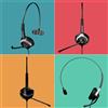 GEQUDIO Headset 1-Ohr für Mitel,Aastra,Poly,Gigaset-RJ Kabel