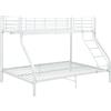 vidaXL Struttura letto a castello in metallo bianco 140x200 cm/90x200 cm