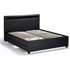 LLB Living Life Bed Letto matrimoniale con rete a doghe Led testata cassetti in metallo legno 160x190 cm Ginevra King - Nero