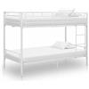 vidaXL Letto a castello in metallo bianco 90×200 cm