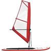 vidaXL Tavola da SUP gonfiabile con set di vele rosso e bianco