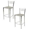 STOCK LINE t m c s Tommychairs - Set di 2 sgabelli da bar moderni ELEGANCE per cucina e sala da pranzo, struttura robusta in acciaio cromato, sedile imbottito rivestito in pelle artificiale nel colore grigio chiaro