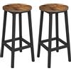 VASAGLE Sgabello da bar VASAGLE sgabello da bar (set, 2 pz., 2 pz.), caricabile fino a 100kg, 32x32x65cm, CBL32