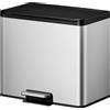 EKO - Cestino a pedale Essential 2 Recycler 15+15 litri - Acciaio inox Polipropilene - Acciaio inox opaco
