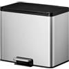 EKO - Cestino a pedale Essential 2 Recycler 9+9+9 litri - Acciaio inox Polipropilene - Acciaio inox opaco