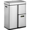 EKO - Cestino Mirage Plus Recycler Sensor 30+15+15 litri - Acciaio inox Plastica - Acciaio inox opaco