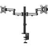 StarTech.com ARMDUAL3 braccio doppio per monitor da tavolo (bracci articolati per schermi VESA fino a 32 pollici, supporto per monitor)