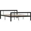 vidaXL Struttura letto in metallo bianco e nero 140×200 cm