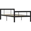 vidaXL Struttura letto in metallo bianco e nero 100 × 200 cm