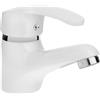 Kuchinox Miscelatore per lavabo Miscelatore da appoggio per lavabo bianco/cromo KAKADU con rubinetto di scarico WC ospiti