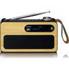 Lenco Radio portatile DAB+/FM con Bluetooth, bambù, nero