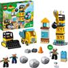 LEGO 10932 DUPLO Cantiere con palla da demolizione, giocattolo con veicoli da cantiere come camion, gru e scavatrice, gioco di abilità motoria per bambini a partire dai 2 anni di età