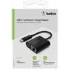 Belkin Adattatore Belkin USB-C / Gigabit Ethernet 60W PD, nero INC001btBK