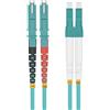 Helos Cavo patch in fibra ottica helos E2000® (LSH)/LC duplex 50/125 μm OM3, colore acquamarina, 10,0 m