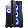 CHIEFTEC skříň Miditower Gaming HUNTER, Black, 4x RGB Rainbow Fan, 2 x USB 3.0, side glass