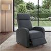 Mendler Poltrona TV HWC-F76, poltrona reclinabile, funzione reclinabile regolabile tessuto/tessuto ~ grigio chiaro