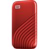 Western Digital My Passport™ SSD, unità a stato solido da 2 TB, 1050 MB/s, rosso