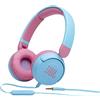 JBL JBLJR310BLU Cuffie JR 310 per Bambini ad Archetto con Microfono Blu