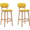 vidaXL Sgabello da bar 2 pezzi in tessuto giallo senape