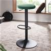 WOHNLING Sgabello da bar in velluto verde, senza schienale, 58 - 79 cm, sgabello da cucina in tessuto/metallo, 100 kg, sgabello da bar di design, girevole, sgabello da bistrot
