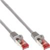 InLine - Cavo patch - da RJ-45 (M) a RJ-45 (M) - 25 cm - SFTP, PiMF - CAT 6 - senza gancio, a trefoli - Grigio (confezione da 20)