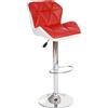 Mendler Sgabello da bar HWC-A92, sgabello da banco, regolabile in altezza in Pelle finta ~ rosso