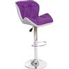 Mendler Sgabello da bar HWC-A92, sgabello da bancone, altezza regolabile in Pelle finta ~ viola