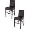 STOCK LINE t m c s Tommychairs - Set di 2 sgabelli da bar moderni LUISA, struttura robusta in legno di faggio laccato colore wengé, imbottita e rivestita in Pelle finta colore marrone