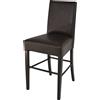 STOCK LINE t m c s Tommychairs - Sgabello da bar moderno LUISA, struttura robusta in legno di faggio laccato colore wengé, imbottito e rivestito in Pelle finta colore marrone