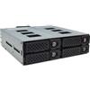 Jou Jye Computer JOUJYE JJ-N-49SS-T Backplane per 4 HDD/SSD SATA/SAS da 2,5 pollici da 6,4 cm fino a 12Gbps Alloggiamento in alluminio nero incl. 2 ventole da 4 cm
