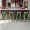 Mendler set di 4 sgabelli da bar HWC-A73, sgabello da bar, design industriale in metallo impilabile ~ verde