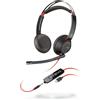 HP Poly POLY Blackwire 5220 Auricolare Cablato A Padiglione Musica e Chiamate USB tipo-C Nero, Rosso
