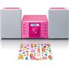 Lenco MC-013PK - Sistema stereo con radio FM e lettore CD - Rosa