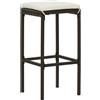 vidaXL Sgabello da bar con cuscino 3 pz. Poli rattan marrone