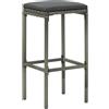 vidaXL Sgabello da bar con cuscino 3 pz. Poli rattan grigio