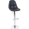 Mendler Sgabello da bar HWC-A67, sgabello da banco ~ Similcuoio nera, base cromata