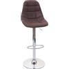 Mendler Sgabello da bar HWC-A67, sgabello da banco ~ vintage in tessuto/tessuto marrone scuro, base cromata