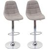 Mendler set di 2 sgabelli da bar HWC-A67, sgabello da banco, MVG ~ grigio crema, tessuto
