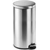 DURABLE Cestino cilindrico con pedale in acciaio inossidabile 30L , Argento, 340323