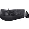 Perixx PERIDUO-505BDE USB Keyboard and mouse set German, QWERTZ Black Ergonomic, Gel wrist support mat, Multimedia buttons
