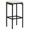 vidaXL Sgabello da bar con cuscino 2 pezzi in polirattan nero