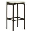vidaXL Sgabello da bar con cuscino 2 pz. Poli rattan marrone